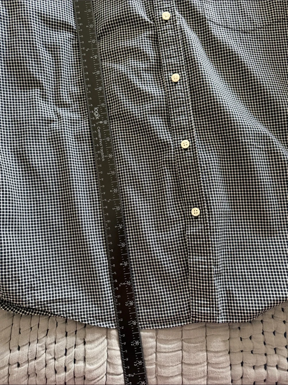 Banana Republic Men’s Untucked Fit Black & White Gingham Dress Shirt